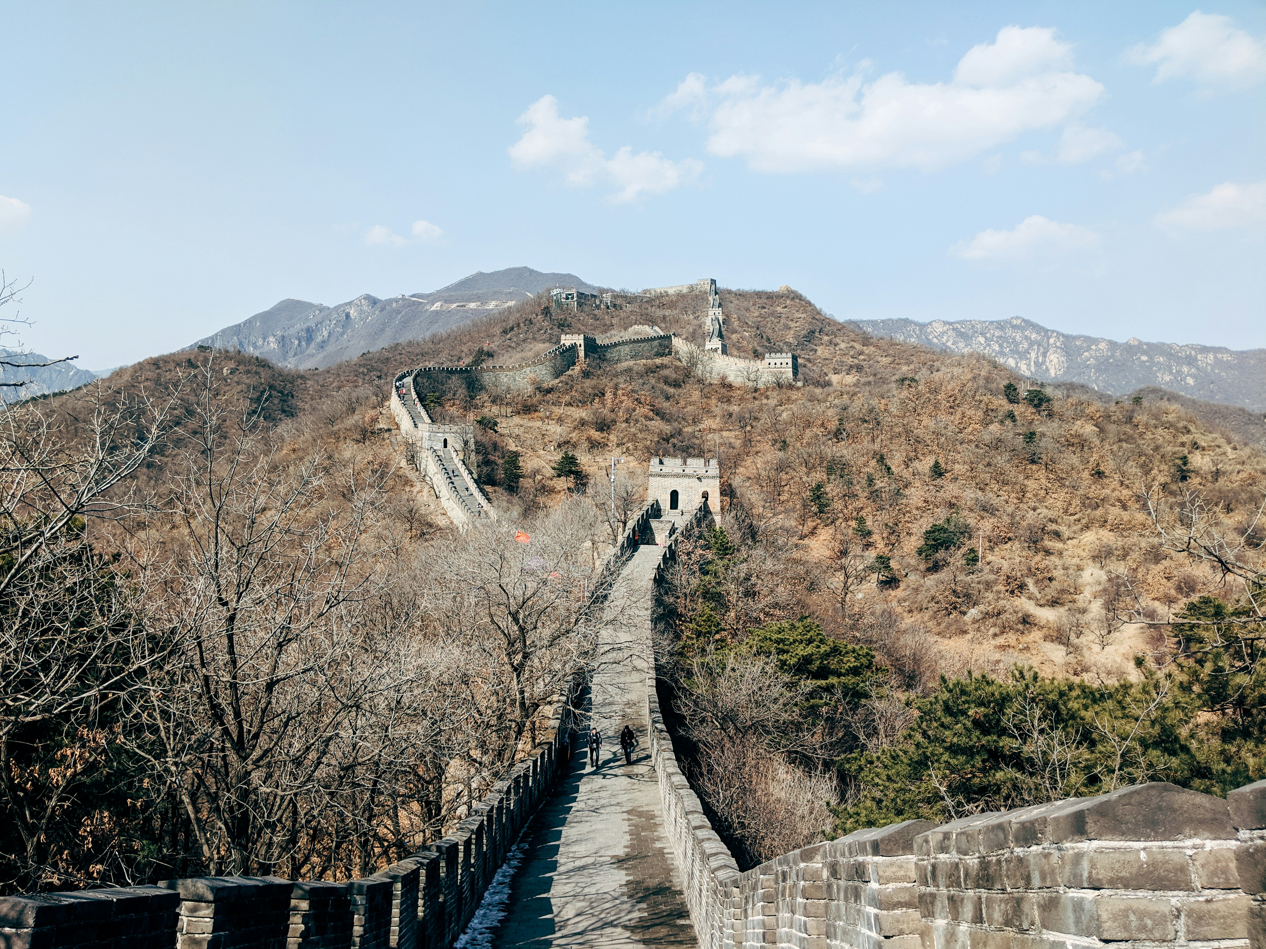 The Great Wall at Mutianyu in autumn — late October is the best time to see the foliage and avoid Golden Week crowds.