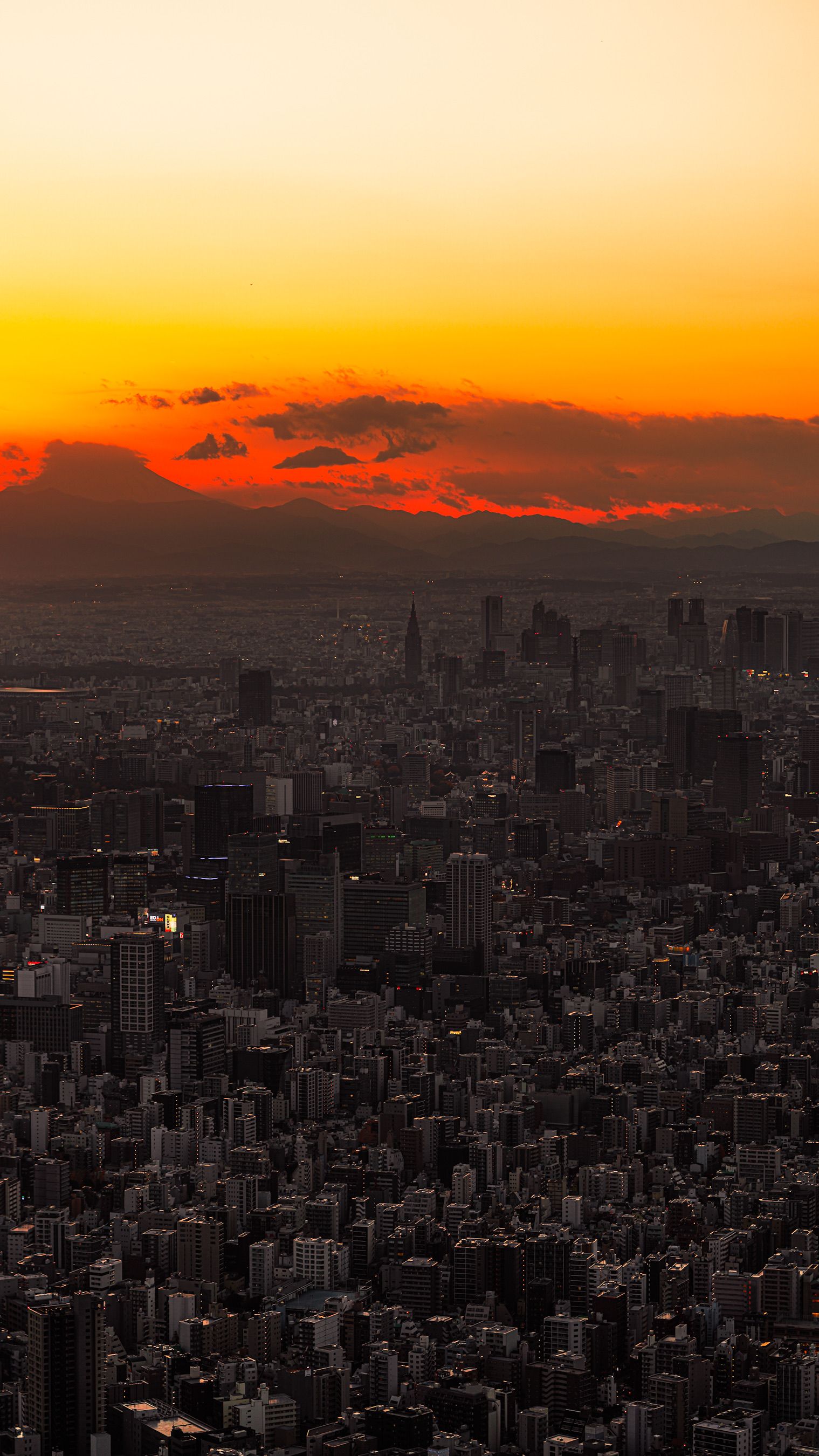 Tokyo skyline at sunset — a 3-hour flight from Shanghai and the most popular combination with a China trip.
