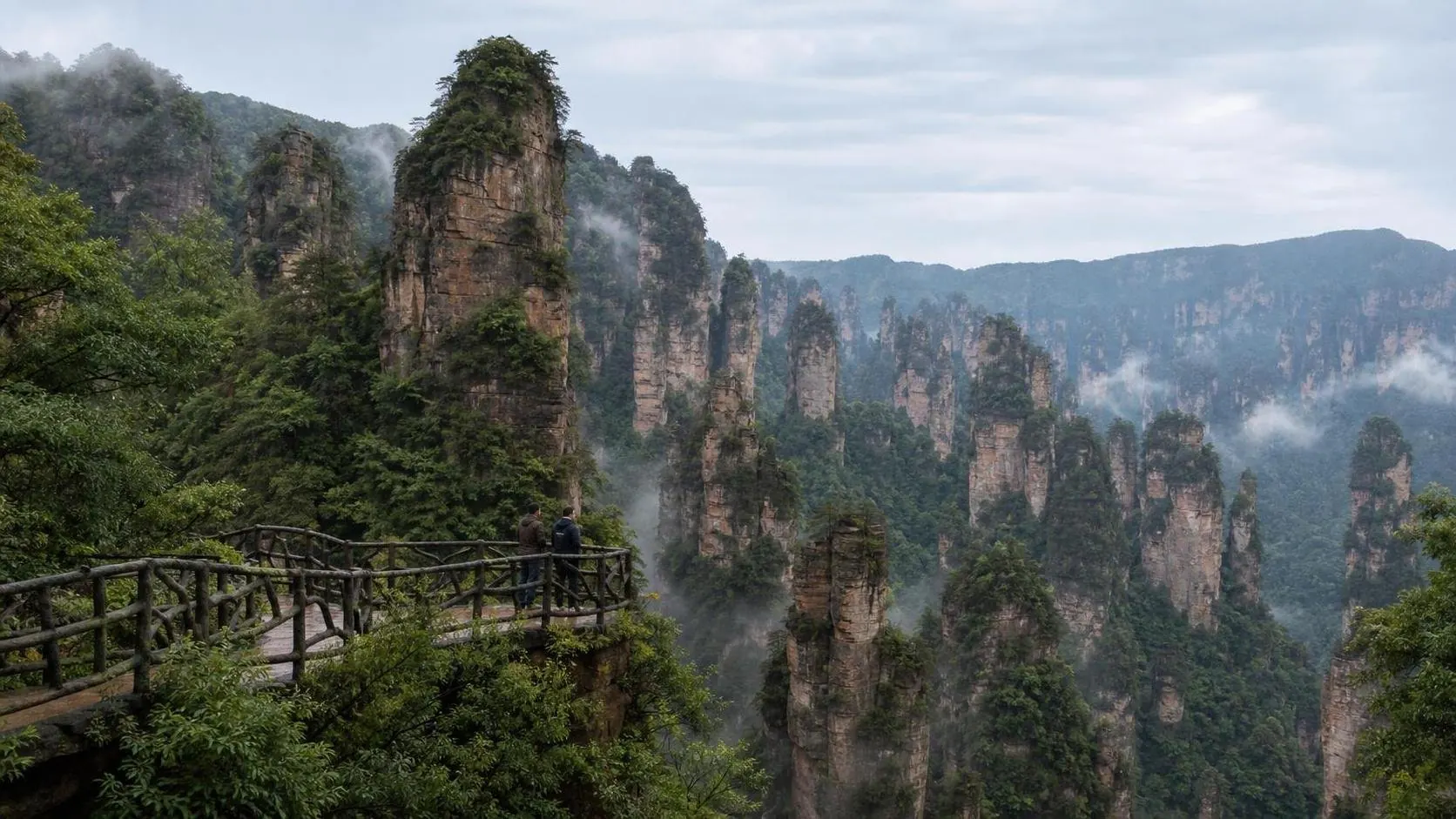 Sandstone pillars in Zhangjiajie on a scenery-focused China route