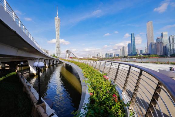 Canton Tower viewed from the Pearl River waterfront